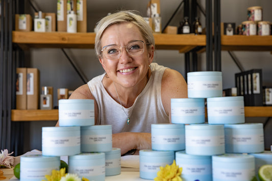 Brink of Touch candle collection styled in a home setting