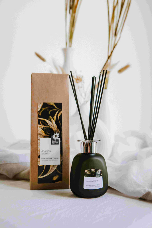 Arabian nights diffuser. Like the edges of a dishdasha brushing against the sands of the sahara, notes of cedar and sandalwood are released from the base notes, drifting into a spicy fruit peel breeze. wisps of fragrant tobacco seal this middle east inspired aroma.