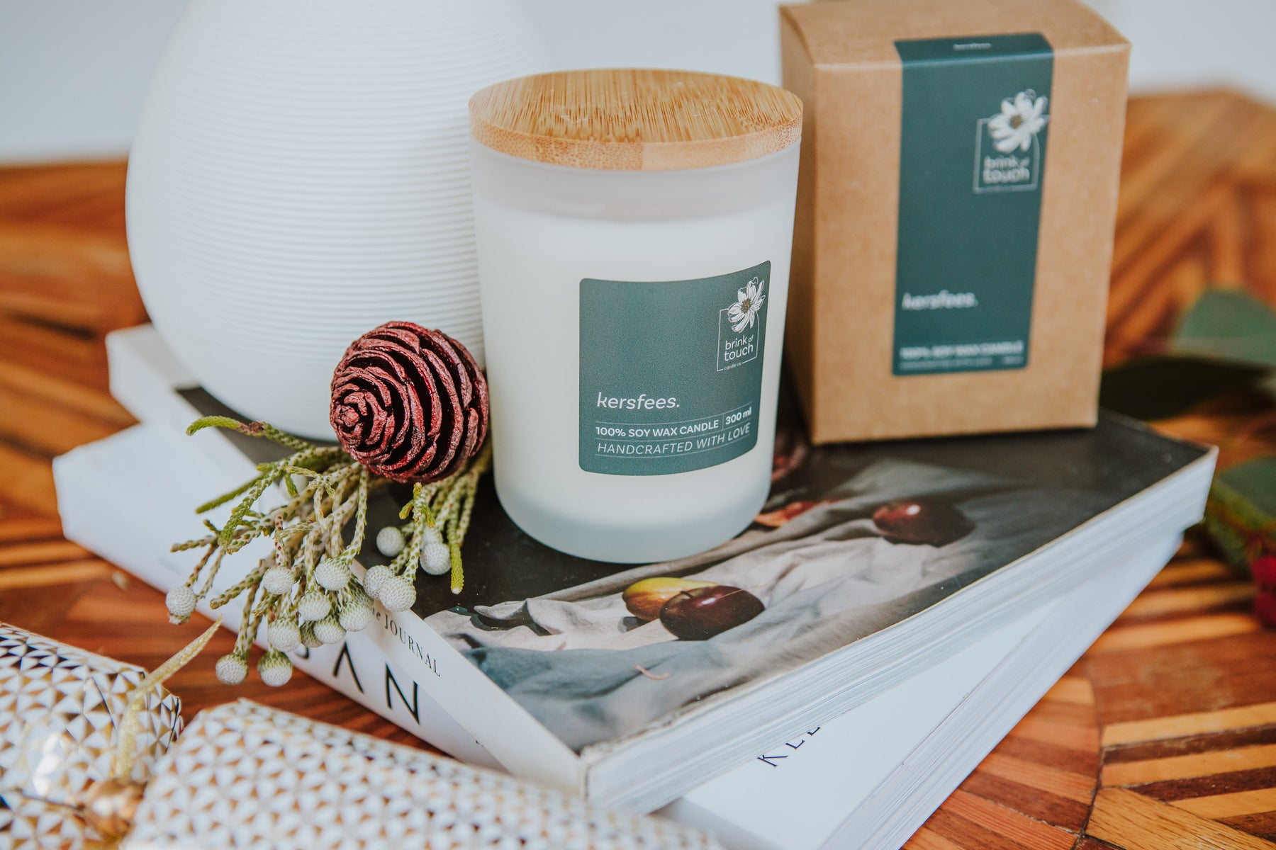 Afrikaanse Kers | Kersfees candle - styled shot