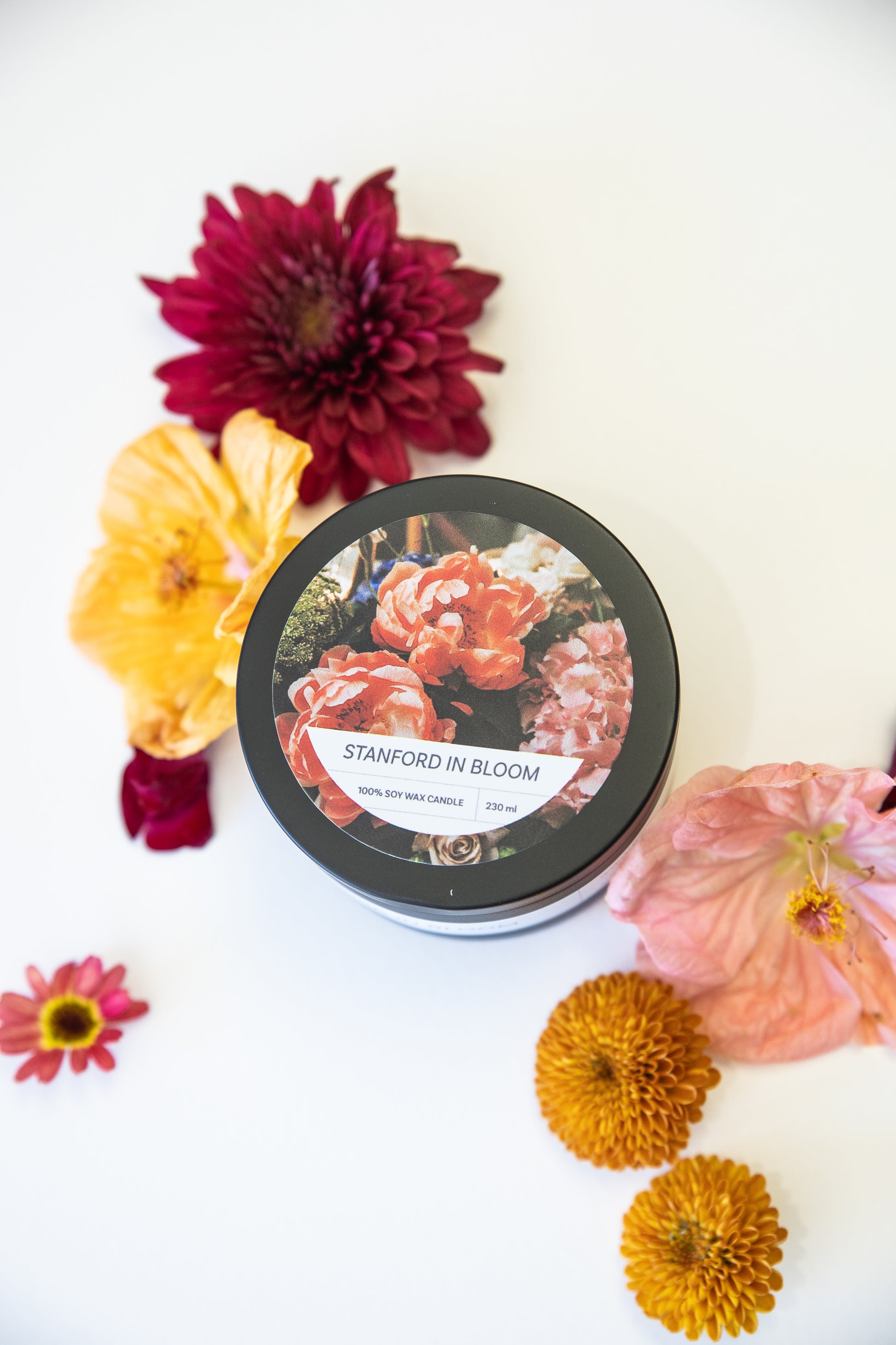 Stanford in Bloom candle - styled shot