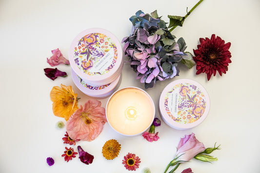 Crushed Rubies candle - close up