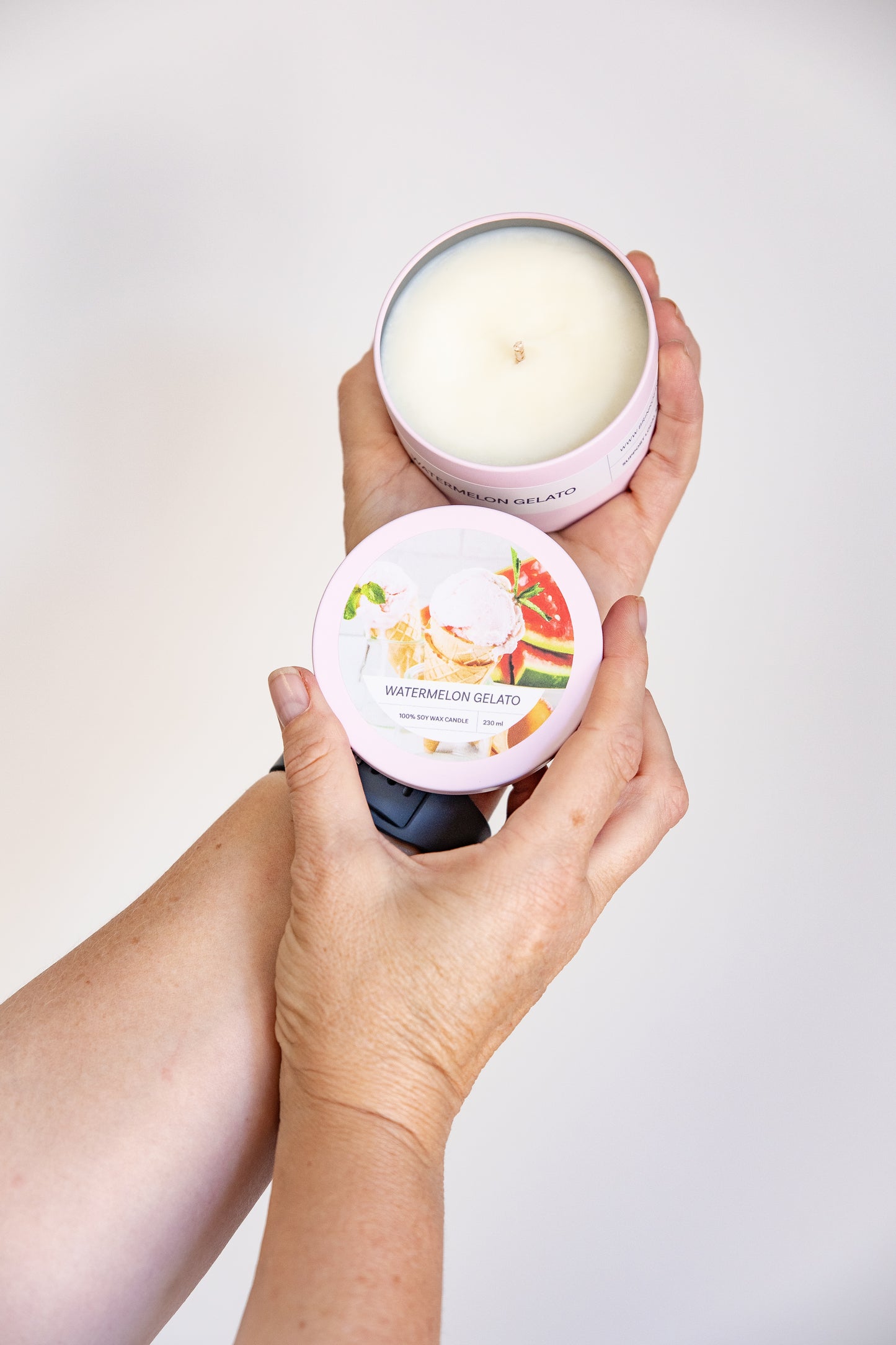Watermelon Gelato candle - styled shot