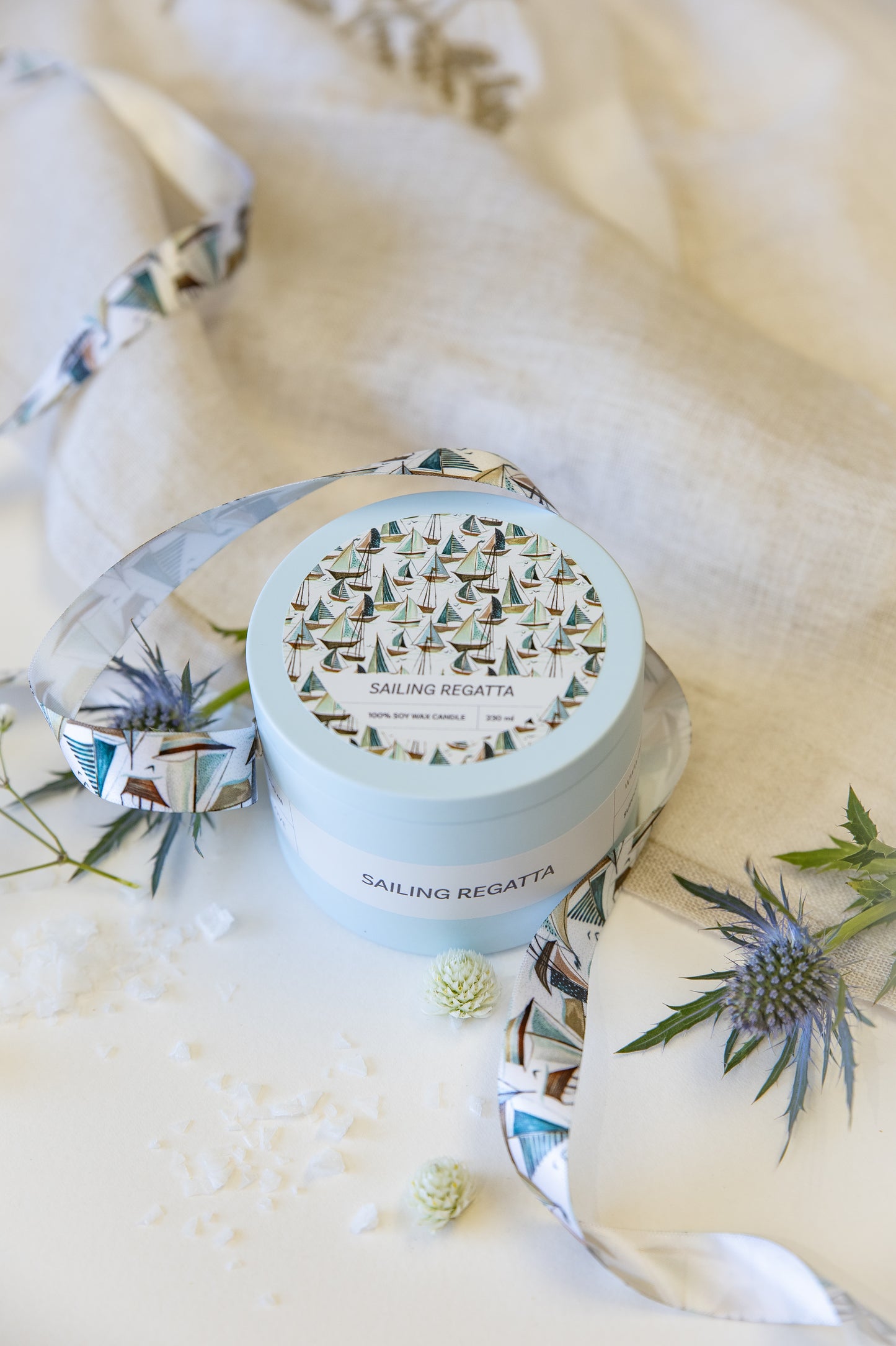 Sailing Regatta candle - styled shot