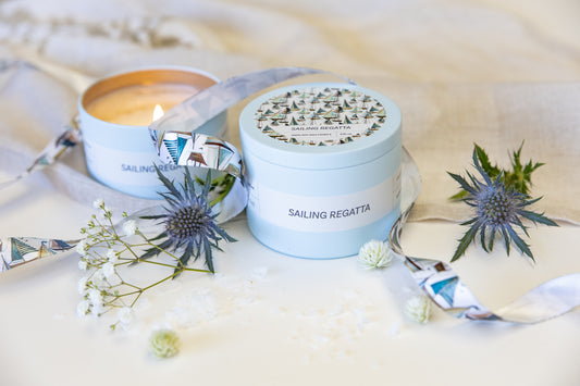 Sailing Regatta candle - close up