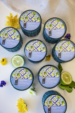 Italian Orange Groves tin candle in gift setting