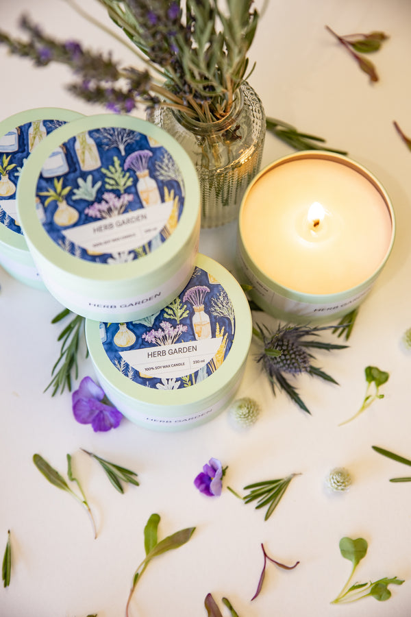 Soy Wax Tin Candle | Herb Garden