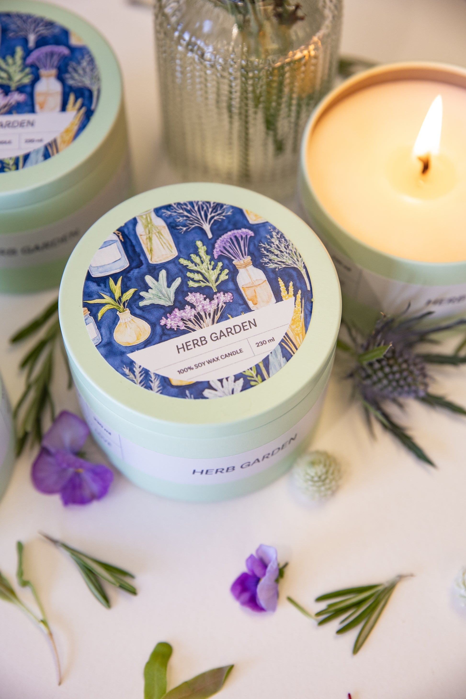 Herb Garden candle - styled shot