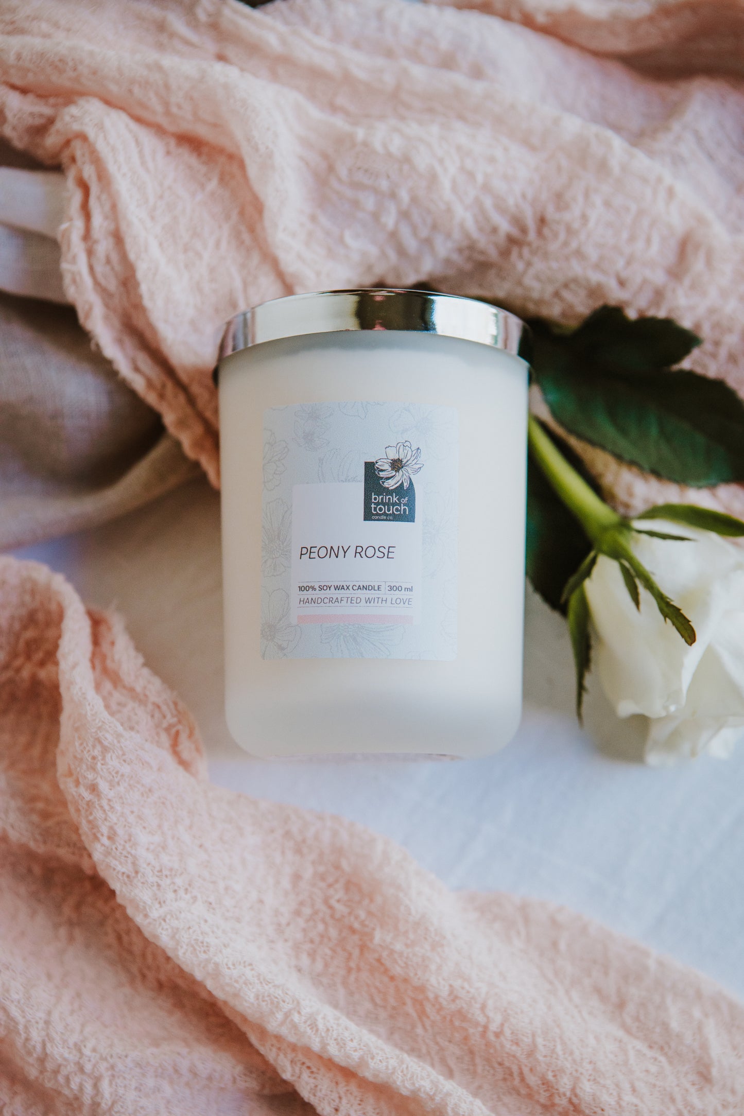 peony rose candle