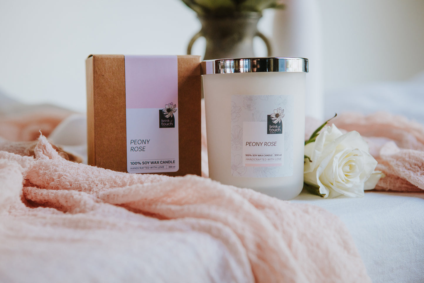 peony rose candle