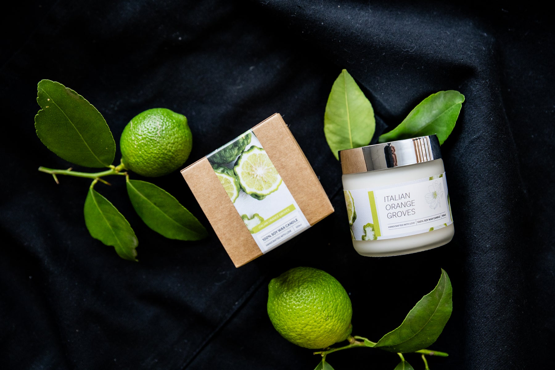Italian Orange Groves mini candle - styled shot