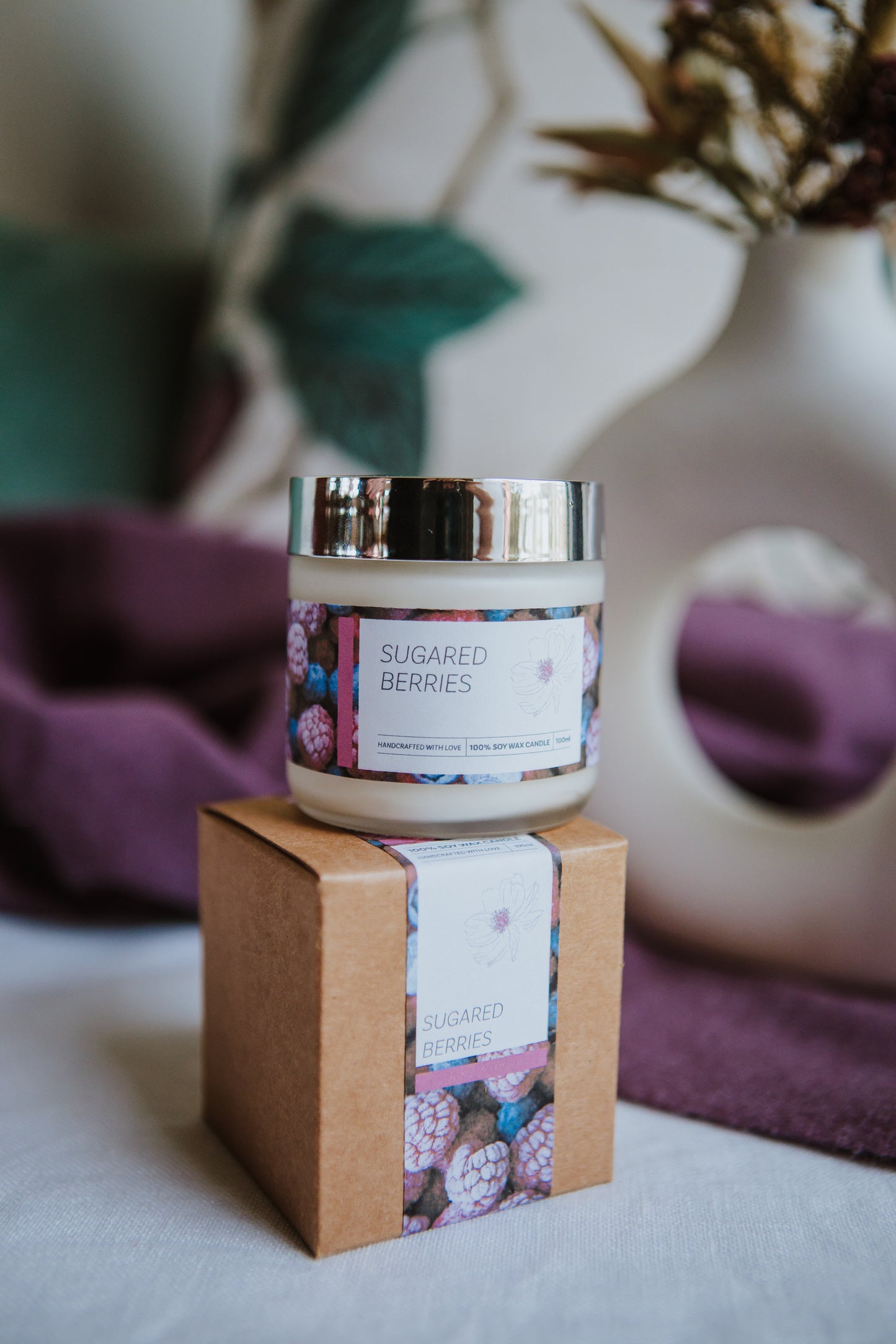 mini candle | sugared berries