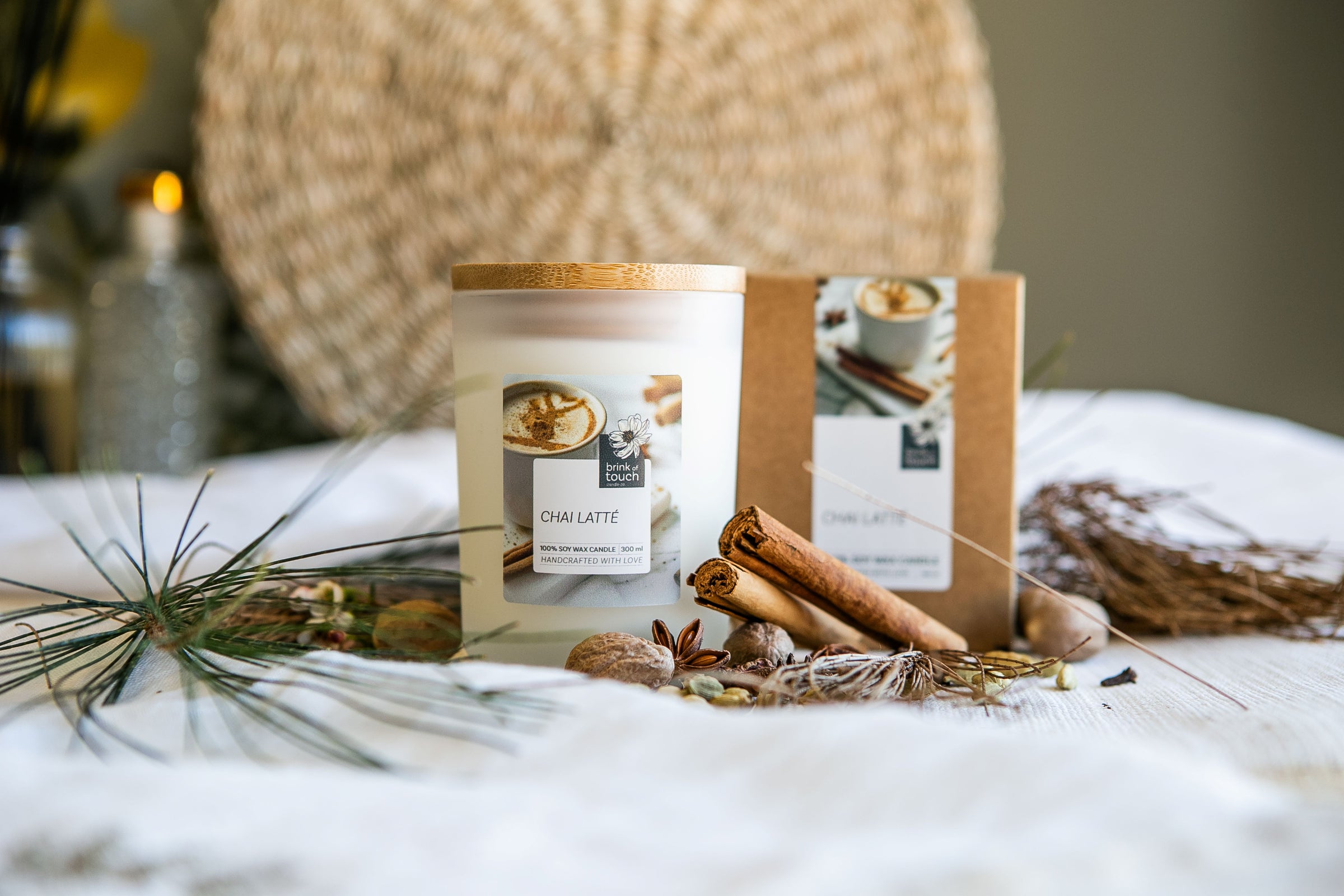 Chai Latte Candle - close up