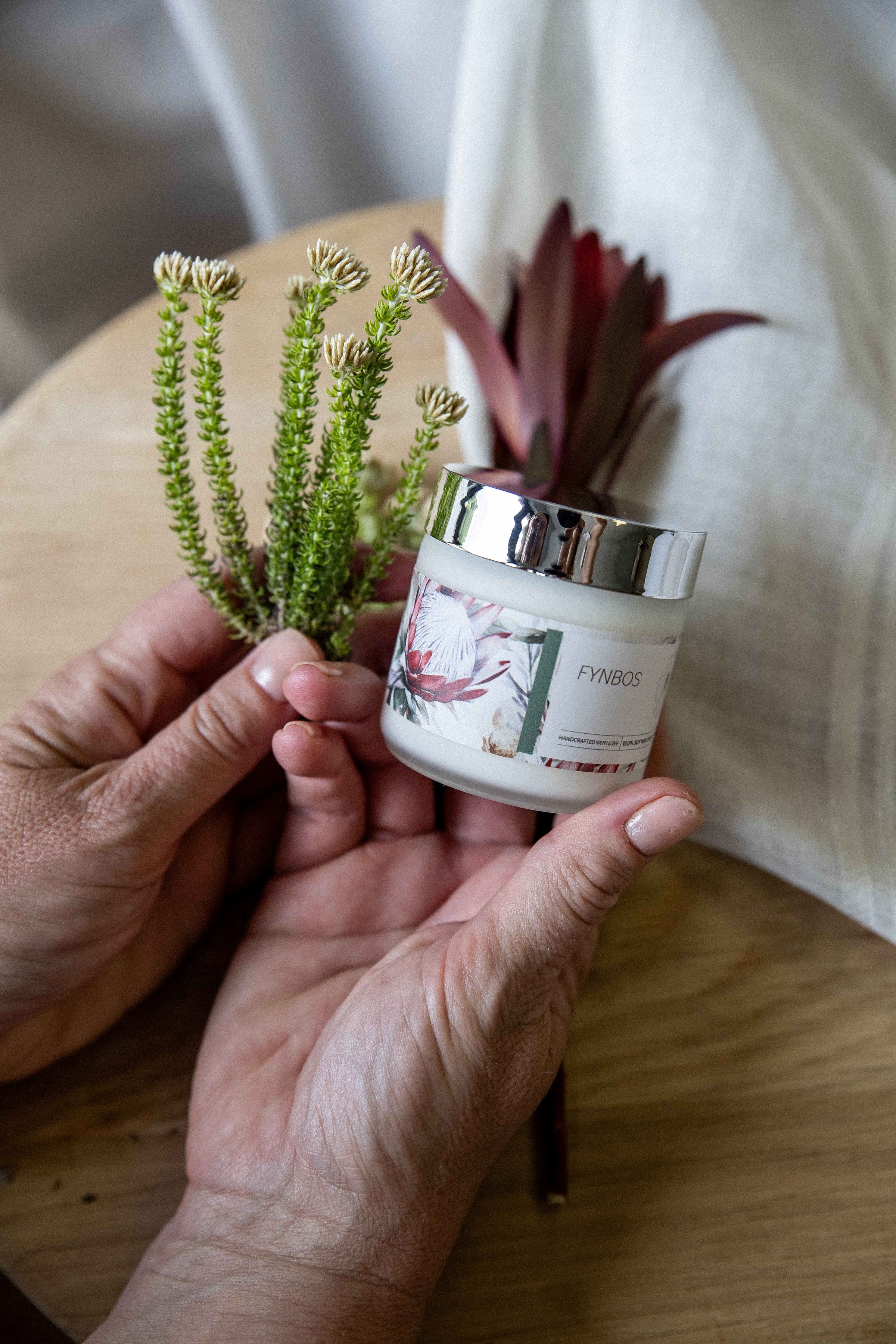Fynbos mini candle - packaging