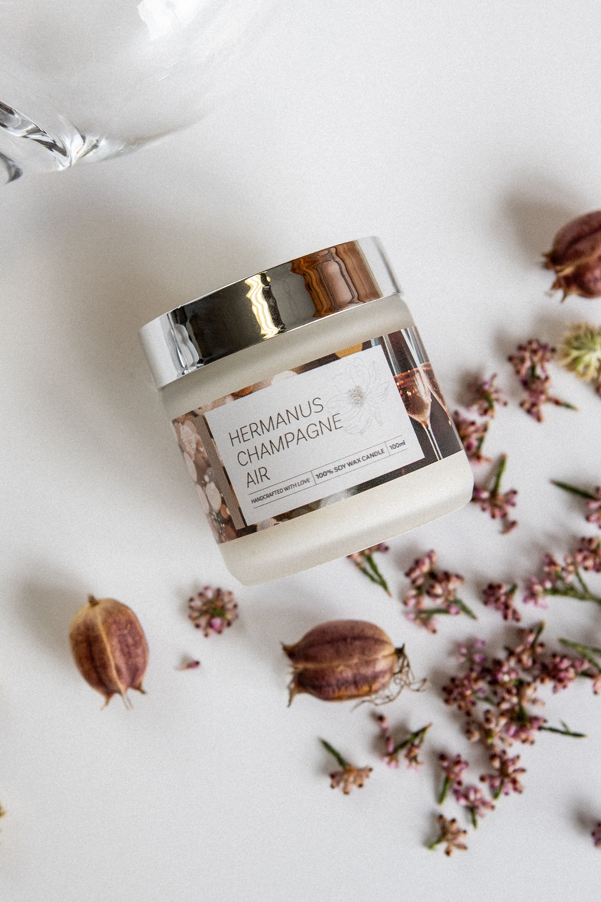 Hermanus Champagne Air mini candle by Brink of Touch