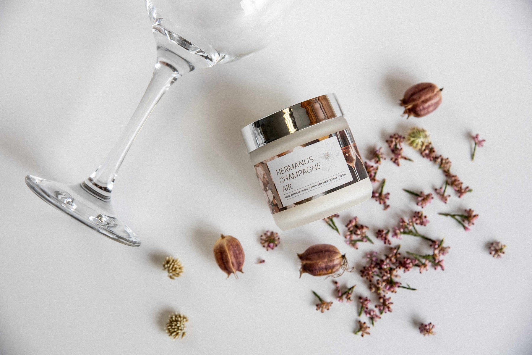 Hermanus Champagne Air mini candle - packaging