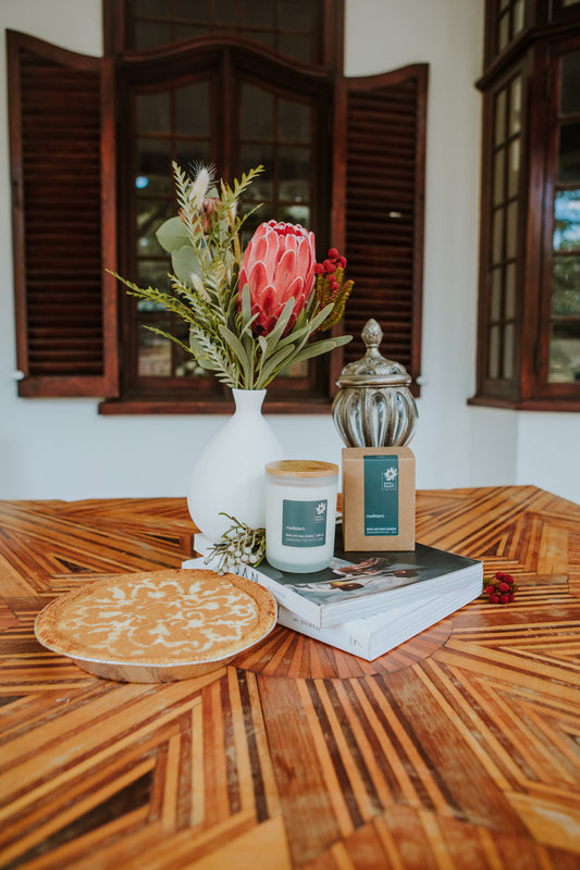 Afrikaanse Kers | Melktert candle - close up