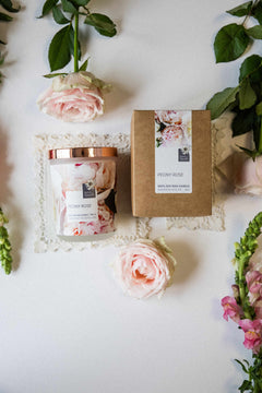 Peony Rose Candle - styled shot