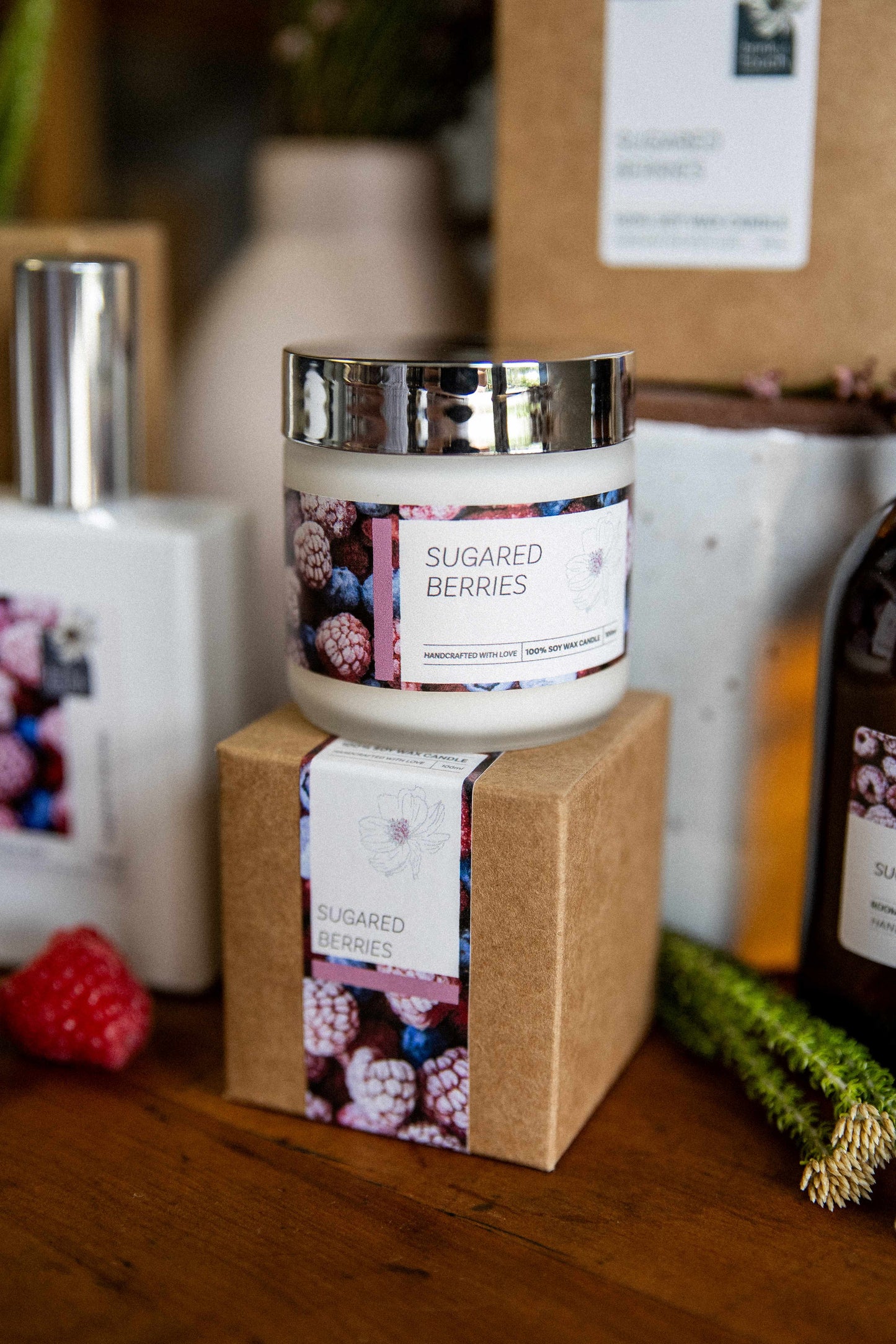 mini candle | sugared berries