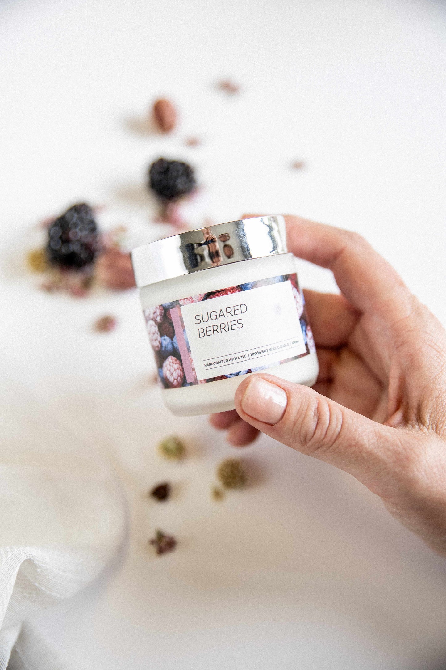mini candle | sugared berries